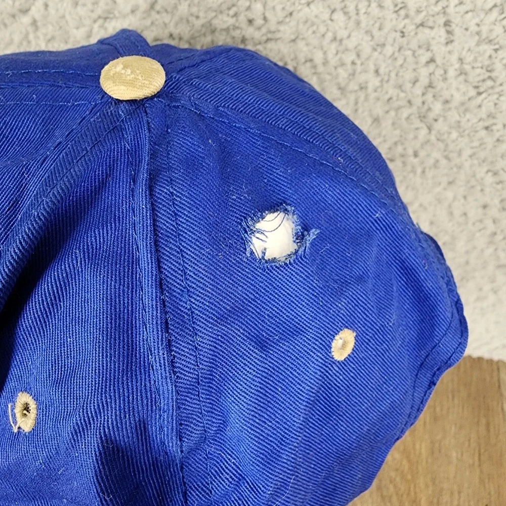 Vtg 1996 Looney Tunes Taz Snapback Hat Blue‎ Tan Fresh Caps USA Kids Distressed